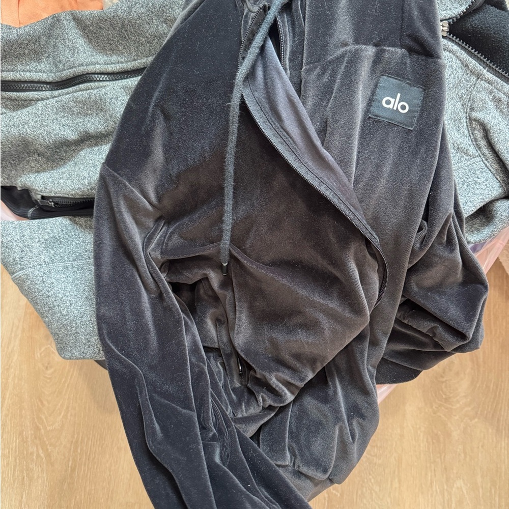 Alo Black Velvet Hoodie